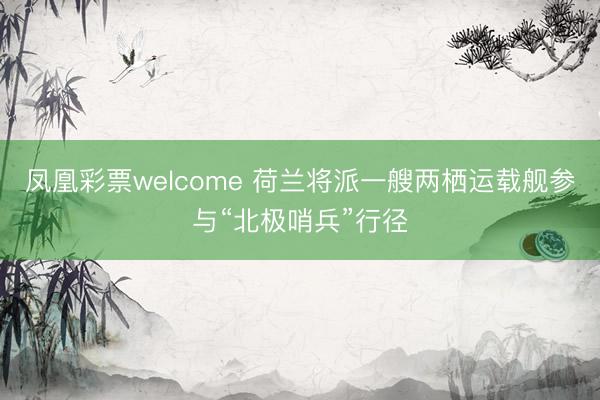凤凰彩票welcome 荷兰将派一艘两栖运载舰参与“北极哨兵”行径