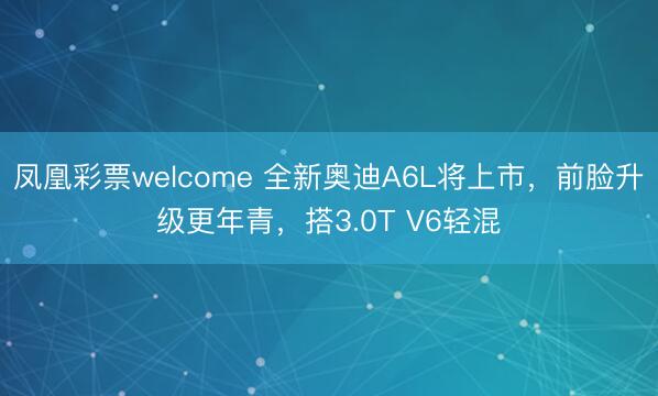 凤凰彩票welcome 全新奥迪A6L将上市，前脸升级更年青，搭3.0T V6轻混