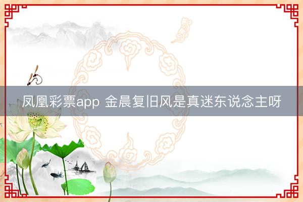凤凰彩票app 金晨复旧风是真迷东说念主呀
